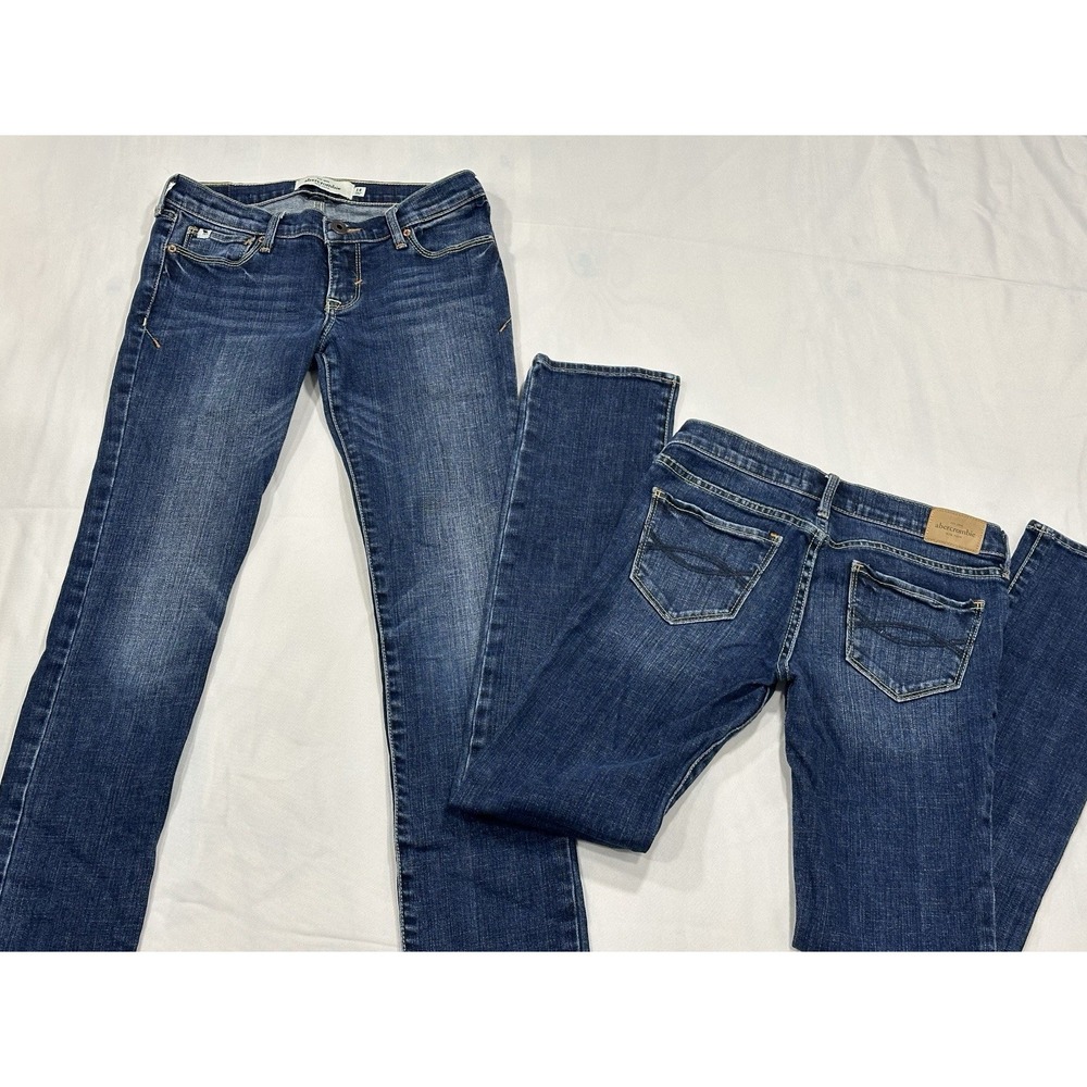 2 Pairs Vintage Abercrombie New York Maddy Girls Low Rise Skinny Blue Jeans 14